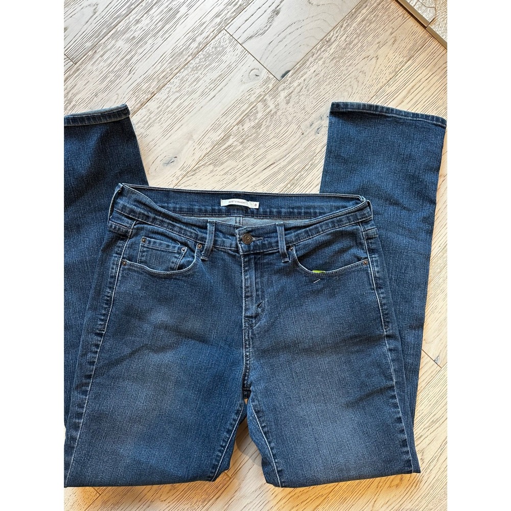 Levis 505 Straight Leg Jeans Womens 8 Medium Wash Denim Mid Rise Classic Blue